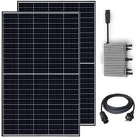 VESKA Solaranlage Balkonkraftwerk 920 / 600 Watt Photovoltaik Mini-PV Anlage, 600,00 W, Monokristallin, (Steckerfertig genehmigungsfrei, Upgradebar auf 800 W Schwarz WIFI), PERC Technologie, Antireflexbeschichtung