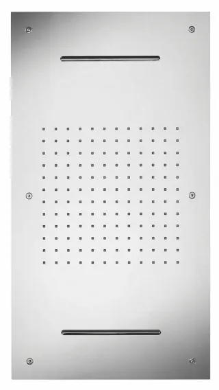 Herzbach Deckeneinbaubrause 700mm x 380mm, Regen/Doppelschwall poliert , 11.670385.3.01 11.670385.3.01