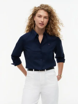 COTTON STRETCH REGULAR LS SHIRT Dark Blue - Gr. - 38