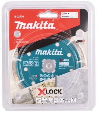 Makita Diamantscheibe 125 mm, 1 Stück - Beton/Granit/Marmor - X-LOCK - E-02076