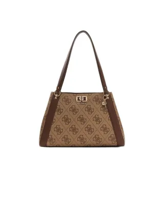 Guess Schultertasche Latte Logo/Braun
