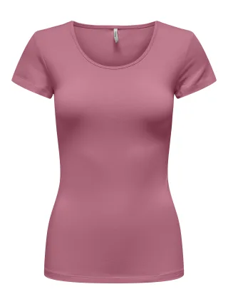 ONLY - ONLLIVE LOVE S/S ONECK TOP NOOS JRS Heather Rose - Gr. - XS