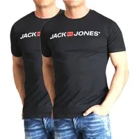 Jack & Jones T-Shirt Bequemes Logo-Shirt mit Printdruck (2er-Pack)