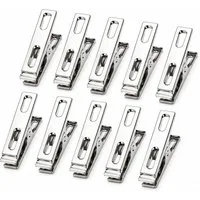 BAYLI Verschlussklammer 10er Set Wäscheklammern Edelstahl [4,5cm x 1cm], Mehrzweck Klammern