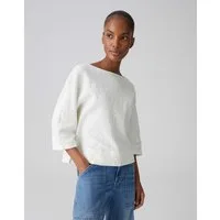 OPUS Sweatshirt Gathena Weite Passform, kleine Seitenschlitze