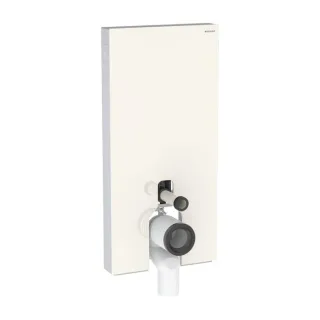 Geberit Monolith Stand-WC-Modul 131003JL5 Bauhöhe 101cm, Front Glas sand-grau, Seite aluminium