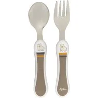 Sigikid Kinderbesteck 2 tlg. Besteck-Set: Löffel und Gabel (2-tlg), 1 Personen, Kopf: 100% rostfreier Edelstahl, Griff: 100% ABS