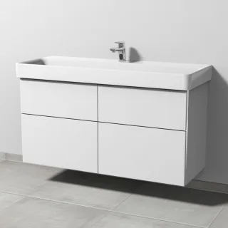 Sanipa 3way Waschtischunterbau zu Laufen Pro S Waschtisch mit 4 Auszügen, Weiß-Soft BR78643