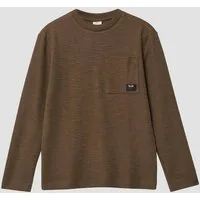 s.Oliver Langarmshirt T-Shirt Longsleeve aus strukturiertem Jersey mit Brusttasche