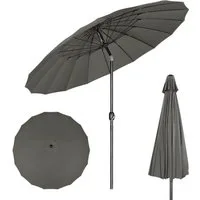 Woltu Sonnenschirm, Gartenschirm mit Kurbel, Ø 257/273 cm, für Terrasse, Patio, Pool