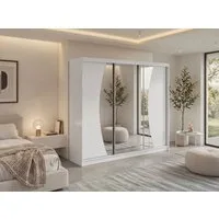 MKS MÖBEL Schiebetürenschrank VERONA 240 (mit Schubladen/ohne Schubladen, Spiegelschrank mit Kleiderstange) Schwebetürenschrank 240 cm, Kleiderschrank, modernes Design