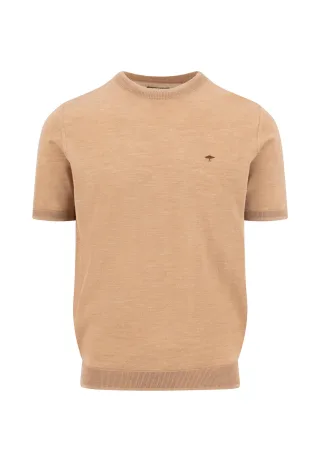 FYNCH-HATTON - Knitted T-Shirt, Merino taupe - Gr. - S