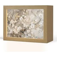 OnlyWow Tischleuchte Blumen - Weiß - Gold - Beige - Luxus, Dimmbar, Farbwechsel, LED, Warmweiß, Kaltweiß, Neutralweiß Einstellbar, Tischlampe, Schreibtischlampe, Desk, Dimmbar, mit Kabel, LED