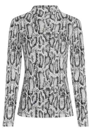 Marc Aurel - Mesh-Shirt mit Snakeprint offwhite black varied - Gr. - 34