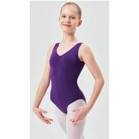 tanzmuster Body Kinder Ballettanzug Mona mit gerafftem Ausschnitt ärmellos