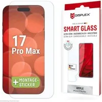 Displex Displayschutzglas Smart Glass Screen Protector für Apple iPhone 17 Pro Max, Displayschutzfolie, Schutzfolie, Bildschirmschutz, kratz- & stoßfest