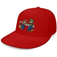 Blondie & Brownie Snapback Cap Unisex Erwachsene Mario und Luigi Stick Patch Super Retro Konsole One Size