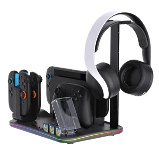 For Switch 2 12-in-1 Multi-functional Cooling and Charging Dock Switch Console Storage Dock with RGB Lighting IPEGA PG-S