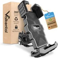 Valkental Handy-Halterung PhoneFix Fahrrad, (für Lenker, werkzeugfrei montierbar & 360° drehbar)