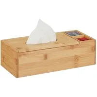 relaxdays Badorganizer Tuchspender Bambus mit 2 Fächern