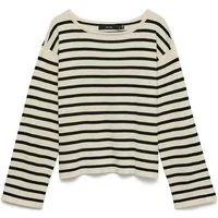 Vero Moda Strickpullover VMNOMA LS BOATNECK PULLOVER NOOS Baumwolle