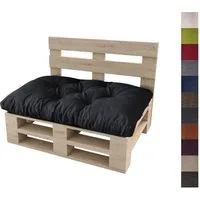 sunnypillow Sitzkissen Palettenkissen gesteppt Sitzkissen 120 x 60 x 12 cm, Schwarz