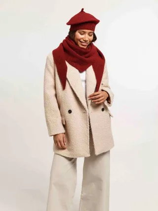 FRAAS - Strick-Baskenmütze Polyester Strick-Baskenmütze - Gr. - OS