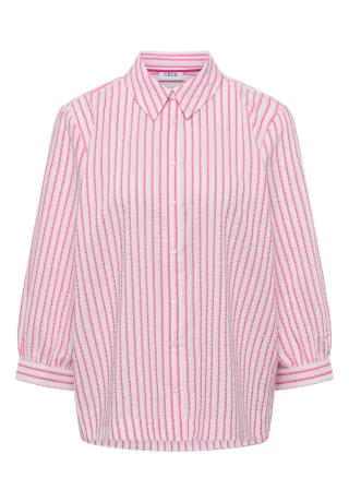 Cecil - Bluse in Seersucker Qualität pink/weiß - Gr. - XS