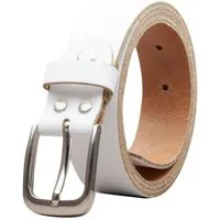 COLOGNEBELT Ledergürtel OM317-SL-Weiss MADE IN GERMANY, Weiss Kürzbar, 100 % Echtleder, Aus einem Stück, Unisex