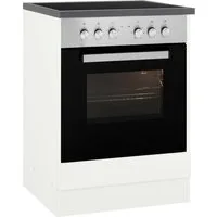 KOCHSTATION Herdumbauschrank KS-Virginia,neu in verbesserter Ausführung (Stauraum) Breite 60 cm, Höhe 85 cm, Nische für Ofen B/H/T: 56/59/55 cm