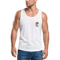 Neverless Tanktop Tanktop Herren mit Grafik-Print - Logo Design Beach - Trägershirt mit Print