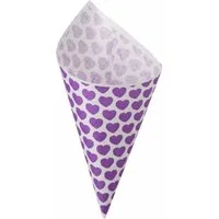 what the shop Papierspitztüten 100 Spitztüten Herzen lila 125gr, Robuste Spitztüten aus Kraftpapier in zwei Größen
