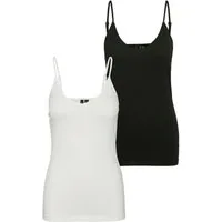 Vero Moda Spaghettitop VMMAXI MY SOFT V SINGLET 2PACK (2-tlg., 2er-Pack) Baumwollmischung, slim fit