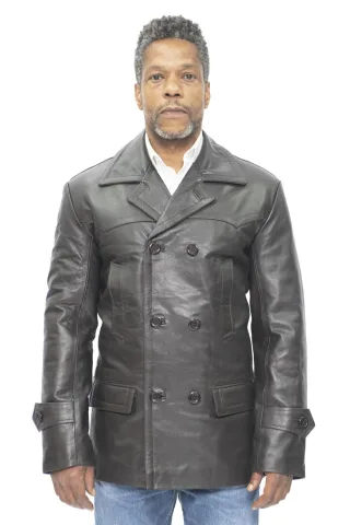 Herren-Peacoat aus Rindsleder-Krakaw