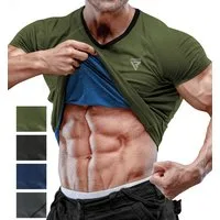 RDX Sports Kompressionsshirt RDX Herren Sauna Shirt – Schweißanzug Fitness Tanktop (Single, 1-Pack) Strap Tank Top with Round Neck