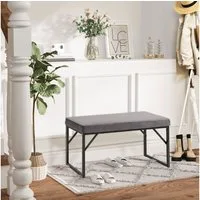HOMCOM Polsterbank Sitzbank mit Samtoptik, Schuhbank mit Stahlbeinen für Schlafzimmer (Bettbank, 1-St., Sitzbank), Dunkelgrau 100 x 35 x 47 cm