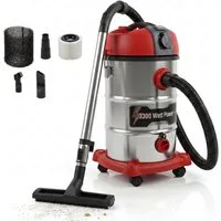Stahlmann Industriesauger STAHLMANN VAC3300 Industriestaubsauger Nasssauger Trockensauger, 3300 W, integrierte Steckdose, leistungsstarke 3300W, Blasfunktion