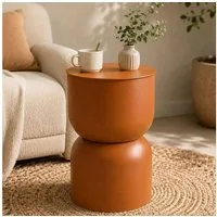 Koopman Beistelltisch Metalltisch Sofatisch Sanduhr Braun 47x30cm (Stück, 1-St., Packung), Ø 30cm, Terracottafarbend, Höhe 47cm, hohl