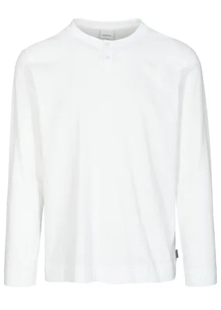 BASEFIELD - Henley Shirt 1/1 Arm white - Gr. - S