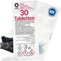 Wicked Chili Chlortabletten 30 Stück für Waterrower Wasserrudergerät (20-25 Liter) gegen Algen, 3 Jahresbedarf, pro Tablette 25L entkeimtes Wasser
