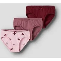 Name It Slip NMFBRIEFS 3P CUTIE HEART (Packung, 3-St) Baumwollmischung, 2x uni und 1x bedruckt im Set
