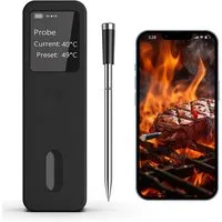 TUWENA Bratenthermometer Fleischthermometer mit intelligenter Basisstation, kabelloser Sonde, 1-tlg.