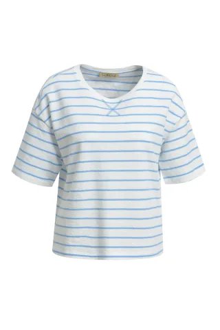 Smith&Soul - Boxy T-Shirt Slub Jersey Striped true blue - Gr. - XS