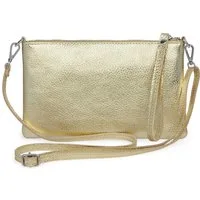 Caspar Clutch Abendtasche Kompakte Damen Leder Tasche - CLASSIC LINE - Modell No.834, leicht, elegant & unempfindlich - 100% Echtleder - Handmade in Italy