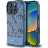 Guess Smartphone-Hülle GUESS Apple iPhone 16 Pro Max Hardcase Design 4G Bottom Stripe Blau