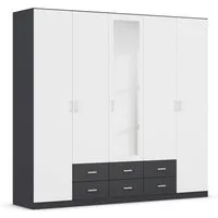 rauch Kleiderschrank Schrank Garderobe Ankleide GAMMA Breiten 91/136/181/226/271/315/360 cm (in 3 Ausstattungen BASIC/CLASSIC/PREMIUM (inkl. SOFT-CLOSE-Funktion) verschiedene Griff-Varianten, mit Spiegel TOPSELLER MADE IN GERMANY