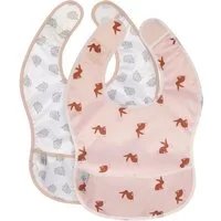 LÄSSIG Lätzchen Little Forest, Hase, (Set, 2-St), m. integriertem Auffangschutz, PETA-approved vegan