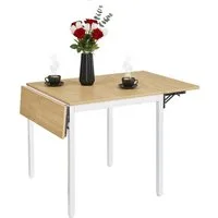 relaxdays Klapptisch Esstisch klappbar 2 bis 4 Personen, Holzoptik-Weiß