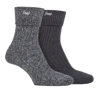 Damen Turn Cuff Socken | Jeep | Walking Boot Socken Frauen, Komfortable Performance Polyester Socken - Charcoal / Slate