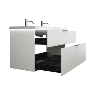 Burgbad Keramik Waschtisch-Set Eqio Weiß Matt/Alpinweiss, SEZB123F6014C0001 SEZB123F6014C0001